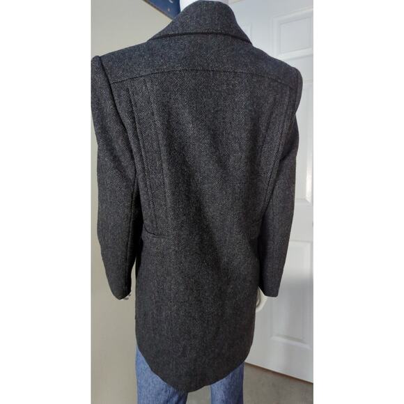 VTG ALORNA Black Wool Blend Double Breated Button Up Fitted Jacket Women size M - Picture 6 of 8
